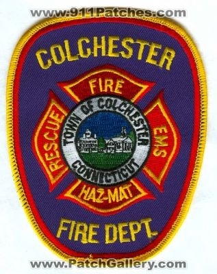 Colchester Fire Department Patch (Connecticut)
Scan By: PatchGallery.com
Keywords: town of dept. rescue ems haz-mat hazmat