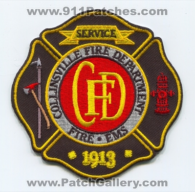Collinsville Fire Department Patch (Oklahoma)
Scan By: PatchGallery.com
Keywords: dept. ems service 1913