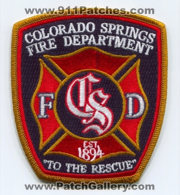 Colorado Springs Fire Department Patch (Colorado)
[b]Scan From: Our Collection[/b]
Keywords: dept. csfd