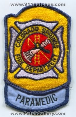Colorado Springs Fire Department Paramedic Patch (Colorado)
[b]Scan From: Our Collection[/b]
Keywords: dept. csfd ems