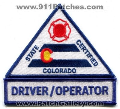 Colorado State Certified Fire Driver Operator Patch (Colorado)
[b]Scan From: Our Collection[/b]
Keywords: driver/operator do