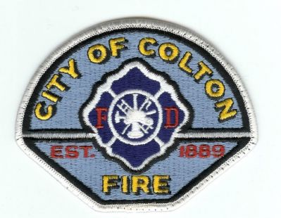 Colton Fire
Thanks to PaulsFirePatches.com for this scan.
Keywords: california city of