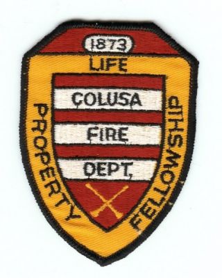 Colusa Fire Dept
Thanks to PaulsFirePatches.com for this scan.
Keywords: california department
