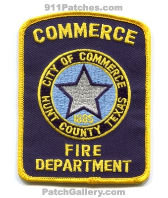 Commerce Fire Department Hunt County Patch (Texas)
Scan By: PatchGallery.com
Keywords: city of dept. co. 1885
