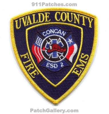 Concan Fire EMS Department Uvalde County ESD 2 Patch (Texas)
Scan By: PatchGallery.com
[b]Patch Made By: 911Patches.com[/b]
Keywords: dept. co. emergency services district e.s.d. number no. #2