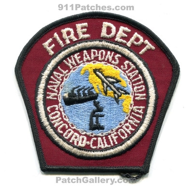 Concord Naval Weapons Station NWS Fire Department USN Navy Military Patch (California)
Scan By: PatchGallery.com
Keywords: dept.