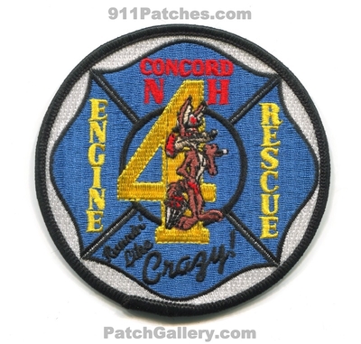 Concord Fire Department Station 4 Patch (New Hampshire)
Scan By: PatchGallery.com
Keywords: dept. engine rescue company co. runnin like crazy!