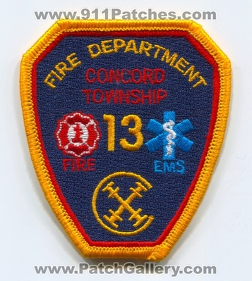 Concord Township Fire Department 13 Patch (Ohio)
Scan By: PatchGallery.com
Keywords: twp. dept. ems
