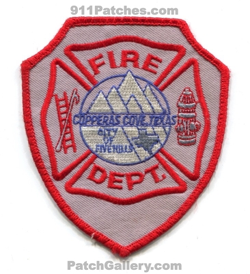 Copperas Cove Fire Department Patch (Texas)
Scan By: PatchGallery.com
Keywords: city of dept. five hills