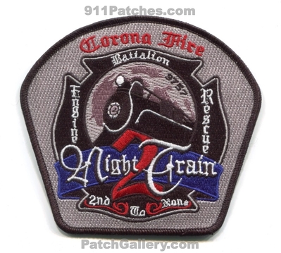 Corona Fire Department Station 2 Patch (California)
Scan By: PatchGallery.com
Keywords: dept. engine rescue battalion company co. night train 2nd to none 3757