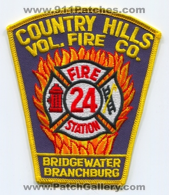 Country Hills Volunteer Fire Company Station 24 Patch (New Jersey)
Scan By: PatchGallery.com
Keywords: Vol. Co. Sta. Department Dept. Bridgewater Branchburg