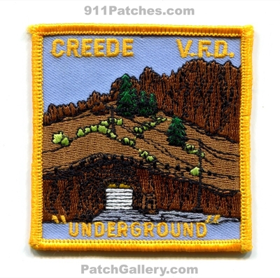 Creede Volunteer Fire Department Patch (Colorado)
[b]Scan From: Our Collection[/b]
Keywords: vol. dept. v.f.d. vfd underground