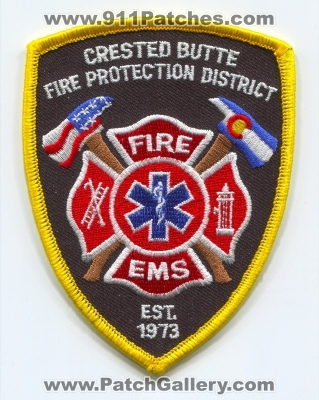 Crested Butte Fire Protection District Patch (Colorado)
[b]Scan From: Our Collection[/b]
Keywords: prot. dist. department dept. ems