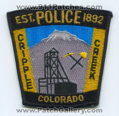 Cripple Creek Police Department Patch (Colorado)
Scan By: PatchGallery.com
Keywords: dept. est. 1892