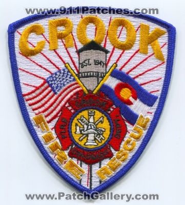 Crook Fire Rescue Department Patch (Colorado)
[b]Scan From: Our Collection[/b]
Keywords: dept.