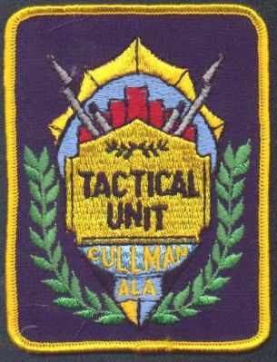 Cullman Police Tactical Unit
Thanks to EmblemAndPatchSales.com for this scan.
Keywords: alabama