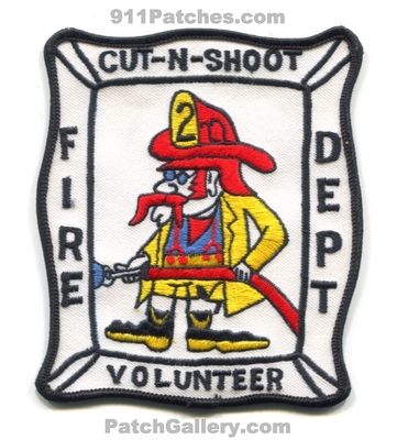 Cut-n-Shoot Volunteer Fire Department 2 Patch (Texas)
Scan By: PatchGallery.com
Keywords: and vol. dept.