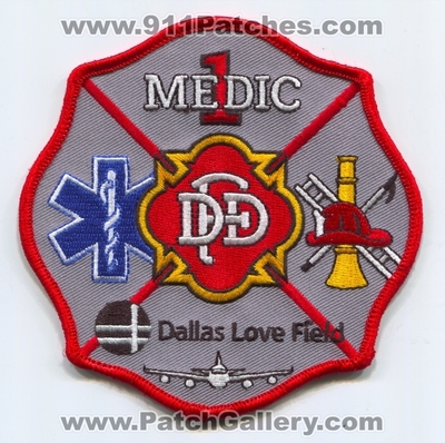 Dallas Fire Department Medic 1 Love Field Airport EMS Patch (Texas)
Scan By: PatchGallery.com
Keywords: DFD Dept. Ambulance Paramedic