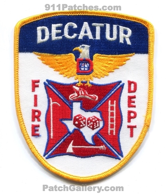 Decatur Fire Department Patch (Texas)
Scan By: PatchGallery.com
Keywords: dept.