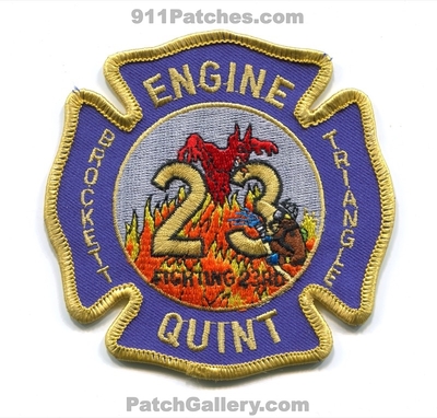 Dekalb County Fire Department Company 23 Patch (Georgia)
Scan By: PatchGallery.com
Keywords: co. dept. station engine quint fighting 23rd brockett triangle