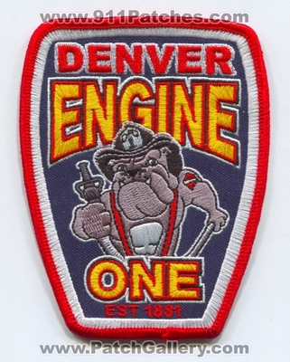 Denver Fire Department Engine 1 Patch (Colorado)
[b]Scan From: Our Collection[/b]
Keywords: dept. dfd company co. station one est. 1881 bulldog