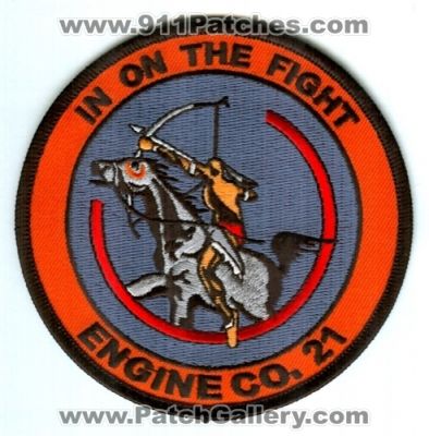 Denver Fire Department Engine Company 21 Patch (Colorado)
[b]Scan From: Our Collection[/b]
Keywords: dept. dfd co. in on the fight