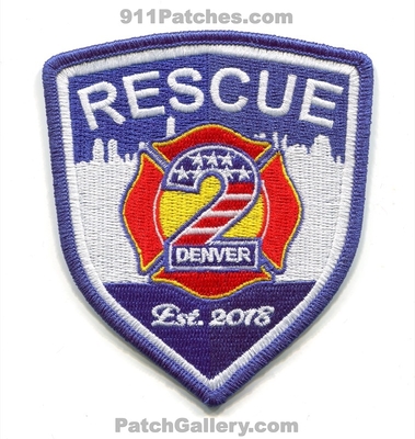 Denver Fire Department Rescue 2 Patch (Colorado)
[b]Scan From: Our Collection[/b]
[b]Patch Made By: 911Patches.com[/b]
Keywords: dept. dfd d.f.d. company co. station est. 2018
