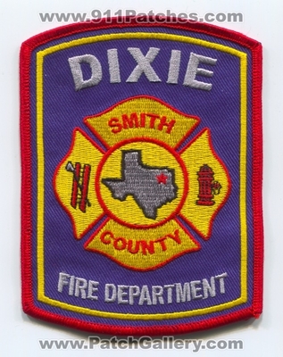 Dixie Fire Department Smith County Patch (Texas)
Scan By: PatchGallery.com
Keywords: dept. co.