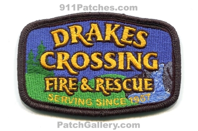 Drakes Crossing Fire Rescue Department Patch (Oregon)
Scan By: PatchGallery.com
Keywords: & and dept. serving since 1967