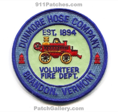 Dunmore Hose Company Volunteer Fire Department Brandon Patch (Vermont)
Scan By: PatchGallery.com
Keywords: co. vol. dept. est. 1894