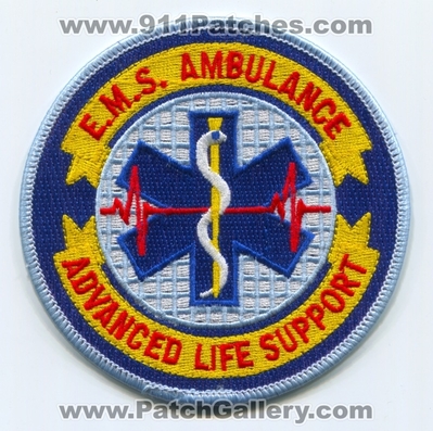 Emergency Medical Services EMS Ambulance Advanced Life Support ALS Patch (California)
Scan By: PatchGallery.com
Keywords: e.m.s. a.l.s.