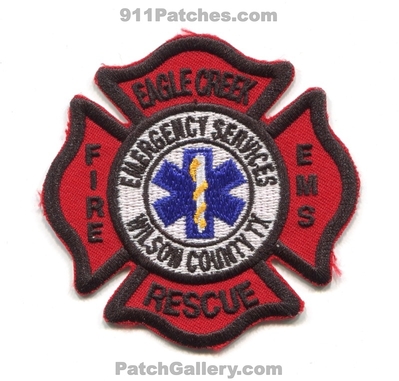Eagle Creek Fire Rescue Department Emergency Medical Services EMS Wilson County Patch (Texas)
Scan By: PatchGallery.com
Keywords: dept. co.