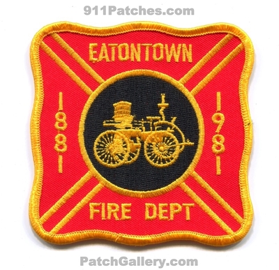Eatontown Fire Department 100 Years Patch (New Jersey)
Scan By: PatchGallery.com
Keywords: dept. 1881 1981