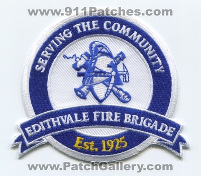 Edithvale Fire Brigade Patch (Australia)
Scan By: PatchGallery.com
Keywords: department dept. serving the community est. 1925
