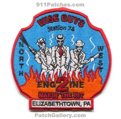 Elizabethtown Fire Department Engine 2 Station 74 Patch (Pennsylvania)
Scan By: PatchGallery.com
Keywords: dept. company co. wise guys north west making the hit