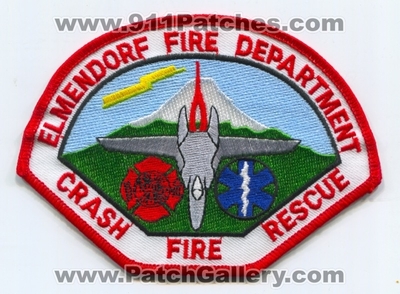Elmendorf Air Force Base AFB Fire Department CFR USAF Military Patch (Alaska)
Scan By: PatchGallery.com
Keywords: A.F.B. Dept. Crash Fire Rescue ARFF A.R.F.F. Aircraft Airport Rescue Firefighter Firefighting