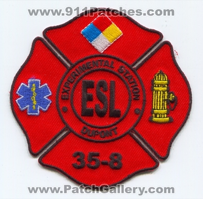 Dupont Experimental Station ESL Fire Department 35-8 Patch (Delaware)
Scan By: PatchGallery.com
Keywords: e.s.l. dept.
