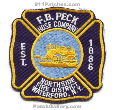 FB Peck Hose Company Northside Fire District Waterford Patch (New York)
Scan By: PatchGallery.com
Keywords: f.b. co. dist. department dept. est. 1886