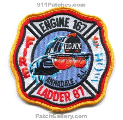 New York City Fire Department FDNY Engine 167 Ladder 87 Patch (New York)
Scan By: PatchGallery.com
Keywords: of dept. f.d.n.y. company co. station & and ice annadale staten island s.i. si