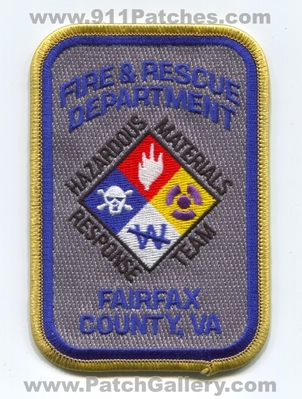 Fairfax County Fire and Rescue Department Hazardous Materials Patch (Virginia)
Scan By: PatchGallery.com
Keywords: co. & dept. response team hmrt hazmat haz-mat va