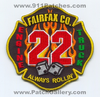 Fairfax County Fire Department Station 22 Patch (Virginia)
Scan By: PatchGallery.com
Keywords: co. dept. company engine truck always rollin