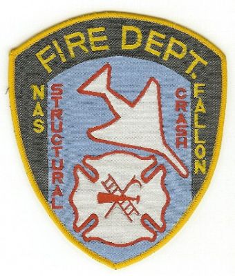 Fallon NAS Fire Dept (Silkscreen)
Thanks to PaulsFirePatches.com for this scan.
Keywords: nevada naval air station department cfr arff aircraft crash rescue structural