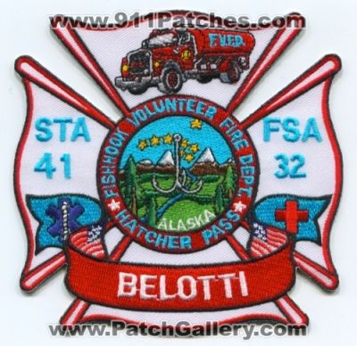 Fishhook Volunteer Fire Department Station 41 FSA 32 Belotti (Alaska)
Scan By: PatchGallery.com
Keywords: dept. hatcher pass sta. fvfd