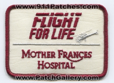 Flight for Life (Texas)
Scan By: PatchGallery.com
Keywords: ems air medical helicopter ambulance mother frances hospital