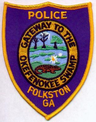 Folkston Police
Thanks to EmblemAndPatchSales.com for this scan.
Keywords: georgia