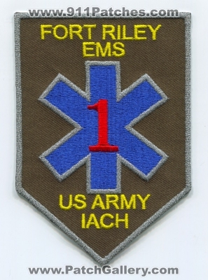 Fort Riley Emergency Medical Services EMS Patch (Kansas) (Prototype)
Scan By: PatchGallery.com
[b]Patch Made By: 911Patches.com[/b]
Keywords: ft. 1 us army military iach