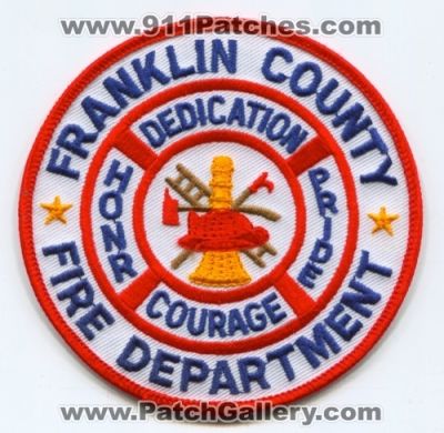Franklin County Fire Department Patch (Massachusetts)
Scan By: PatchGallery.com
Keywords: dept. dedication courage honor pride