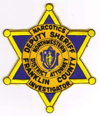 Franklin County Sheriff Deputy Narcotics Investigator
Thanks to Michael J Barnes for this scan.
Keywords: massachusetts northwestern district attorney