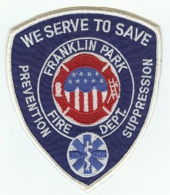 Franklin Park Fire Dept
Thanks to PaulsFirePatches.com for this scan.
Keywords: illinois department
