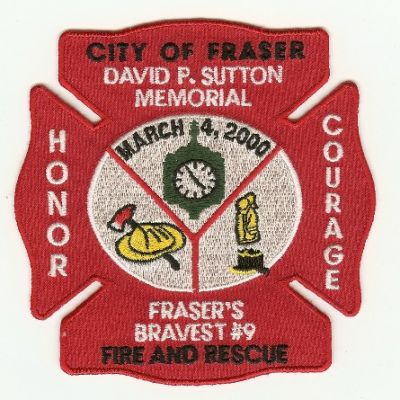Fraser Fire and Rescue
Thanks to PaulsFirePatches.com for this scan.
Keywords: michigan david p sutton memorial fraser's bravest #9 city of